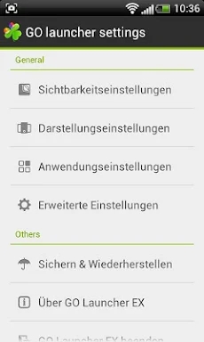 GO LauncherEX German language screenshots