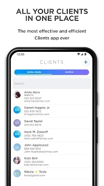 Clients — your client database screenshots