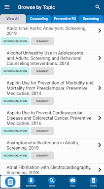 Prevention TaskForce - USPSTF screenshots