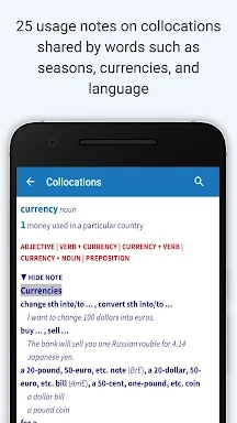 Oxford Collocations Dictionary screenshots