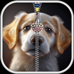 Puppy Dog Zipper Lock Screen