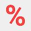 Discount and tax percentage ca icon