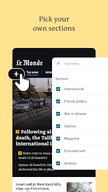 Le Monde, Live News screenshots