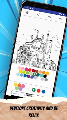 Truck - Adult Coloring Pages screenshots