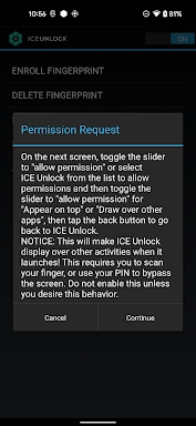 ICE Unlock Fingerprint Scanner screenshots