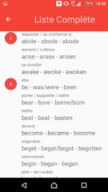 English Irregular Verbs screenshots
