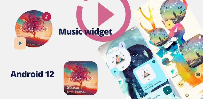 Music Widget Android 12 screenshots
