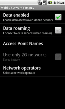 Mobile Network Settings screenshots