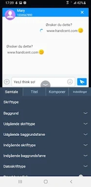 Handcent Next SMS Danish Langu screenshots