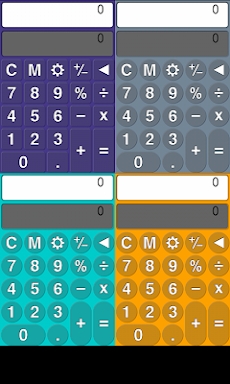 Colorful calculator screenshots