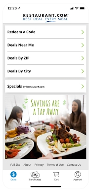 Restaurant.com screenshots