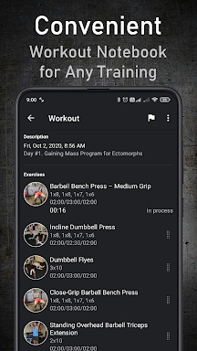GymUp - workout notebook screenshots