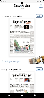 Tages-Anzeiger E-Paper screenshots
