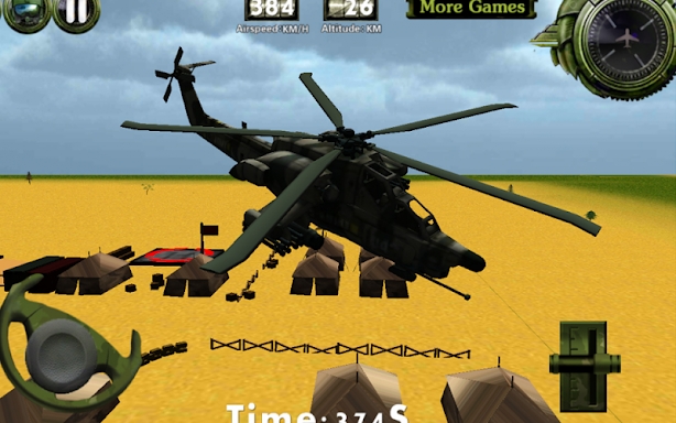 Combat helicopter 3D flight screenshots