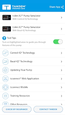 t:simulator™ App screenshots