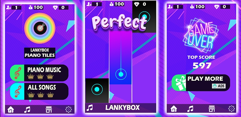 Lankybox Piano Tiles screenshots