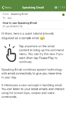 Speaking Email - voice reader  screenshots