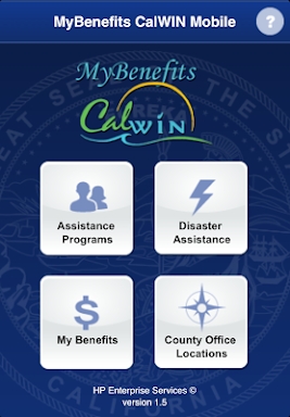 CalWIN Mobile Application screenshots