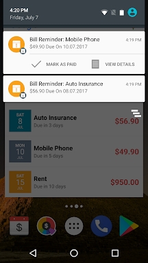 Bills Reminder screenshots