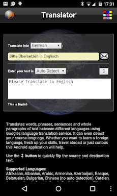 Translator screenshots