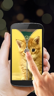 Kitty Cat Zipper Lock Screen screenshots