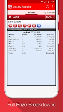 Lottery Results screenshots