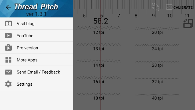 Thread pitch gauge screenshots
