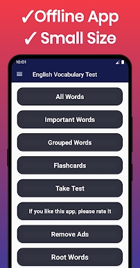 English Vocabulary Test screenshots