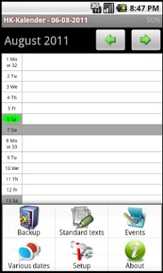 HK Kalender screenshots