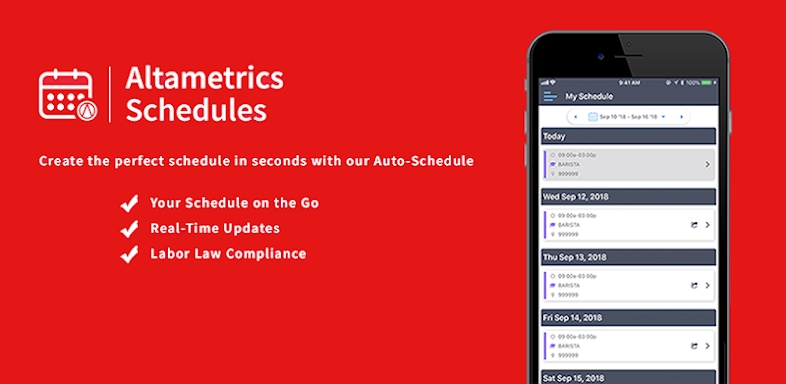Altametrics Schedules screenshots