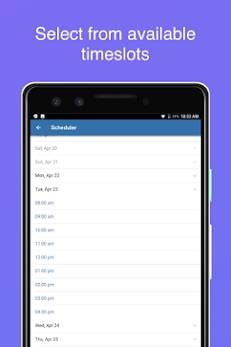 The Scheduling App screenshots