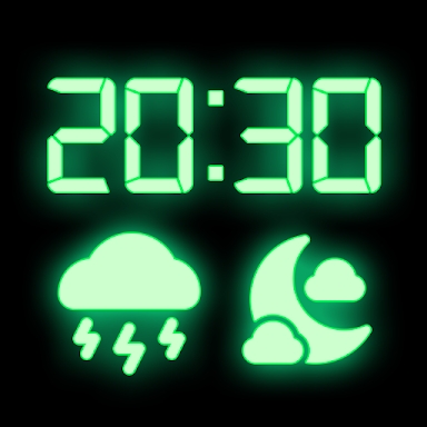 Weather Night Dock with clock screenshots