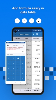Table Notes - Mobile Excel screenshots