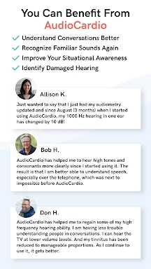 AudioCardio Hearing & Tinnitus screenshots