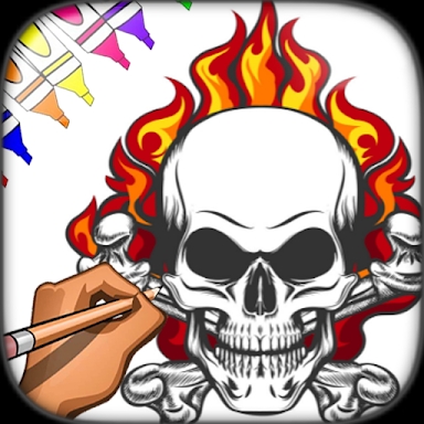 Skull Fire Coloring Pages screenshots
