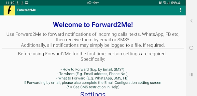 Forward2Me screenshots
