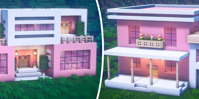 Pink House Map for Minecraft screenshots