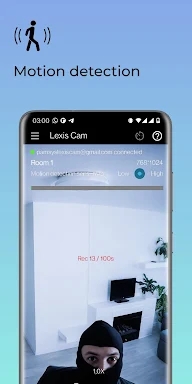 Lexis Cam, Home security app screenshots