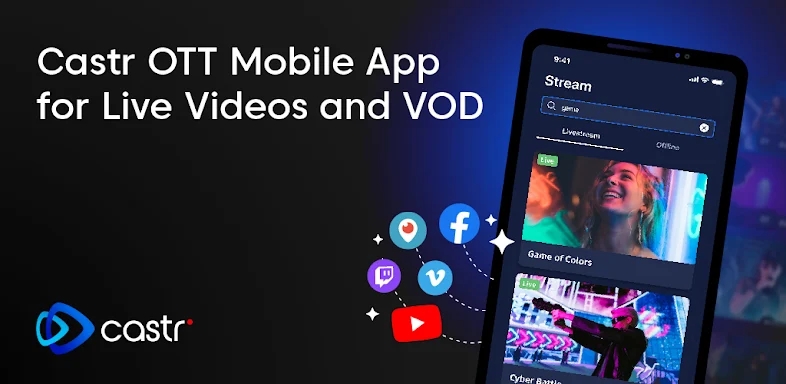 OTT mobile app by Castr screenshots