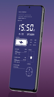Digital Clock & Battery Charge screenshots