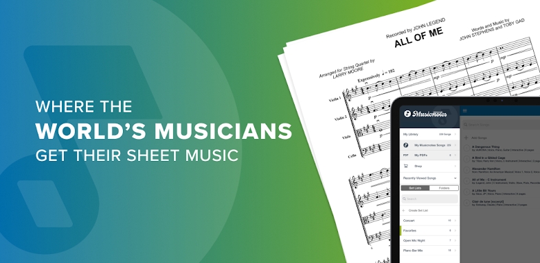 Musicnotes Sheet Music Player screenshots