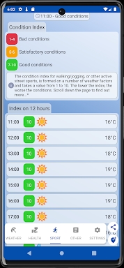 Daily weather forecast screenshots