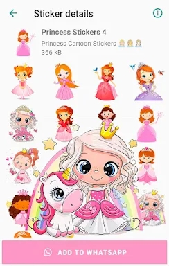 Cartoon Princess WAstickerApps screenshots