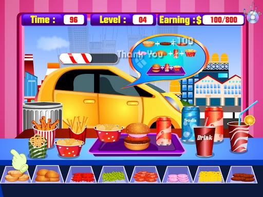 Cooking hamburgers for drivers screenshots