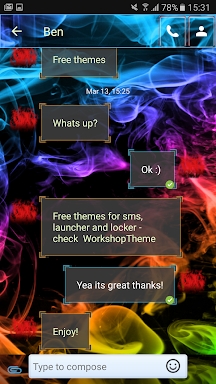 Color Smoke Theme GO SMS Pro screenshots