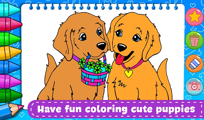 Puppy coloring book glitter screenshots