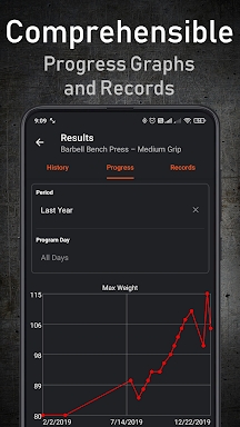 GymUp - workout notebook screenshots