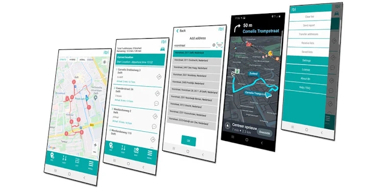 IBI smart route planner screenshots