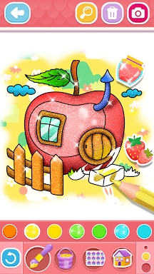 Glitter House coloring for kid screenshots