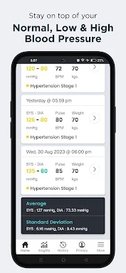 Blood Pressure App - SmartBP screenshots